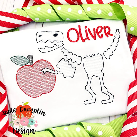 Emb - dinosaur holding apple