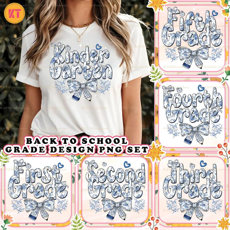 Blue floral choose your grade