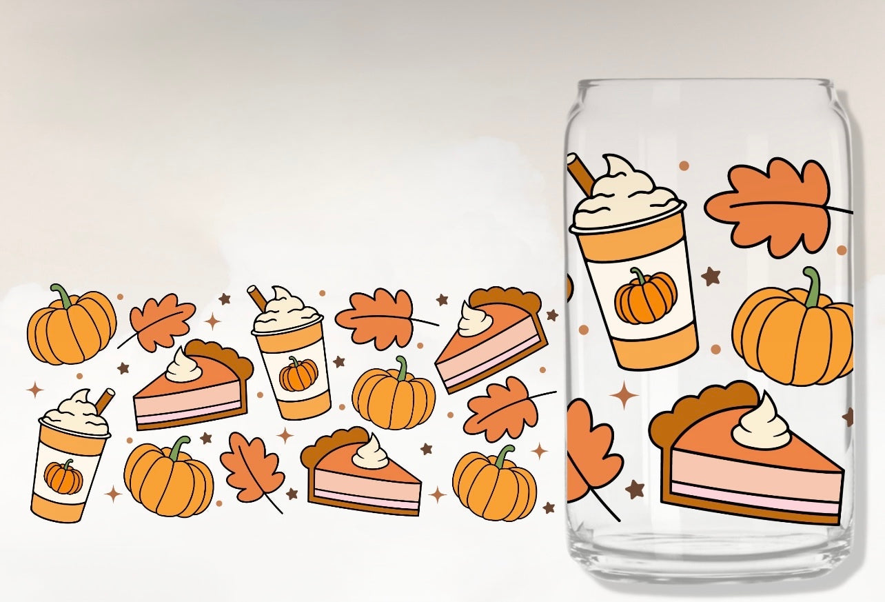 Frosted glass can everything pumpkin