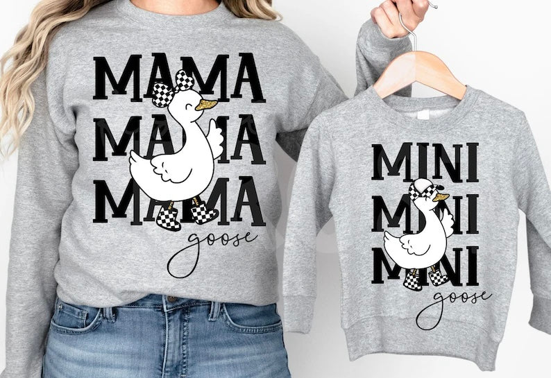 Plaid mama/mini goose