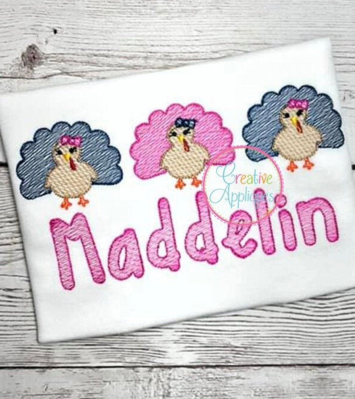 Emb - girl turkey trio