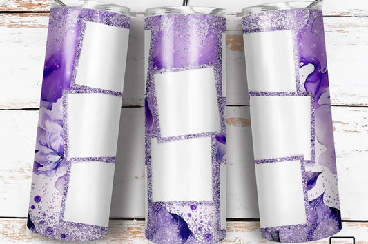 Purple swirl 8 photo tumbler