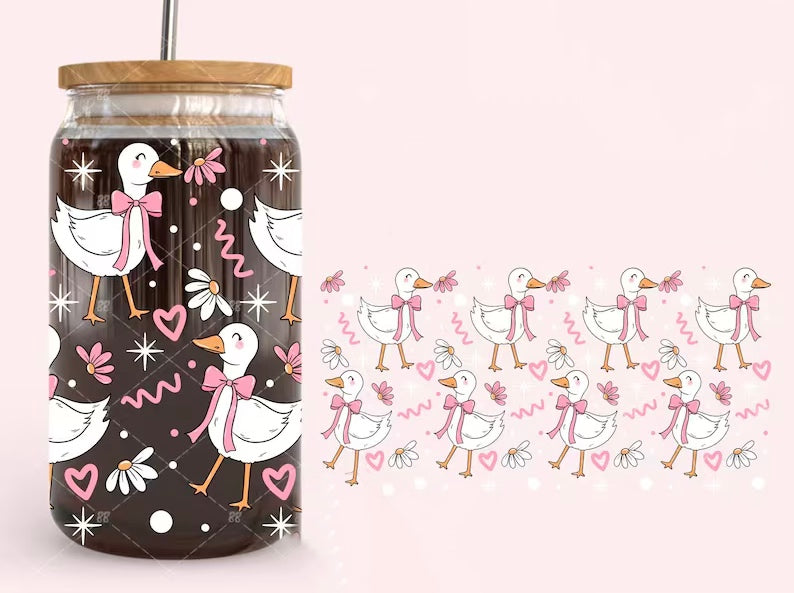 Frosted glass can girly goose