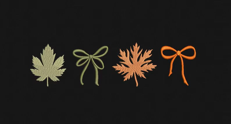 Emb - Bows & leaves