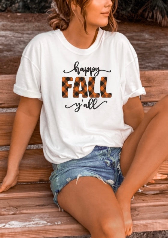 Emb - plaid happy fall yall