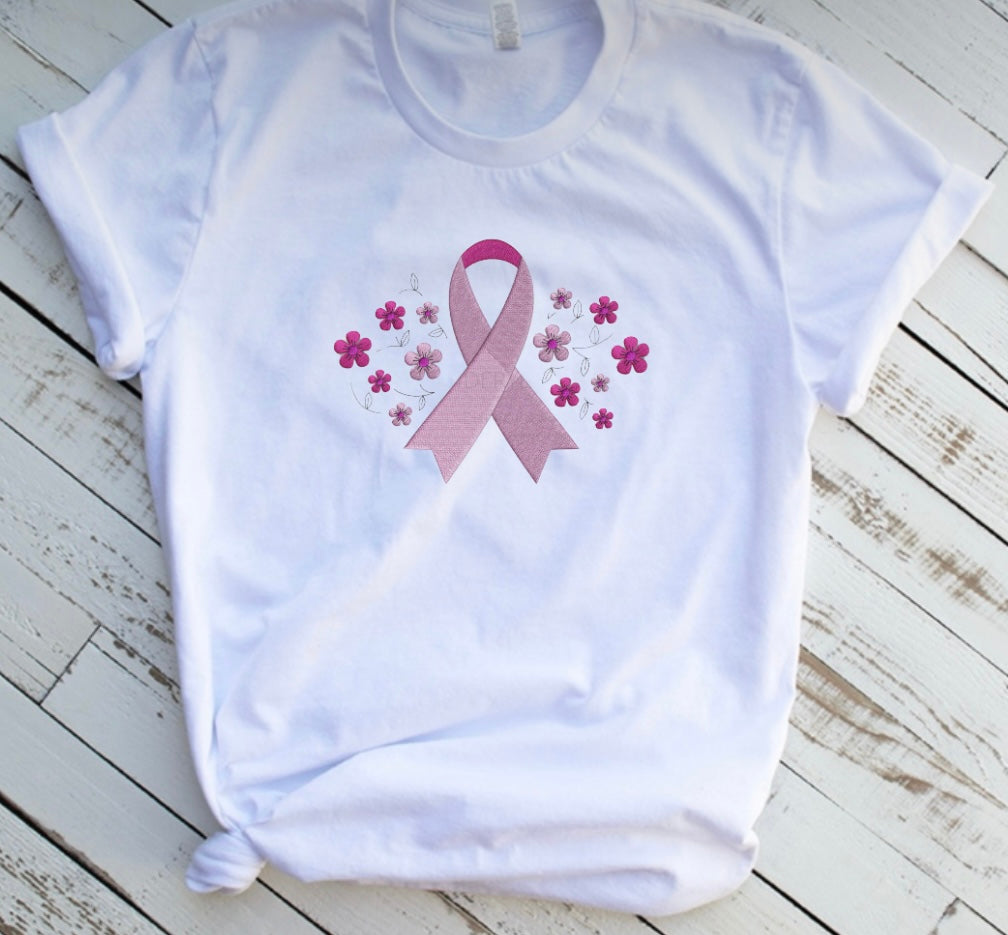 Emb - flowers & ribbon