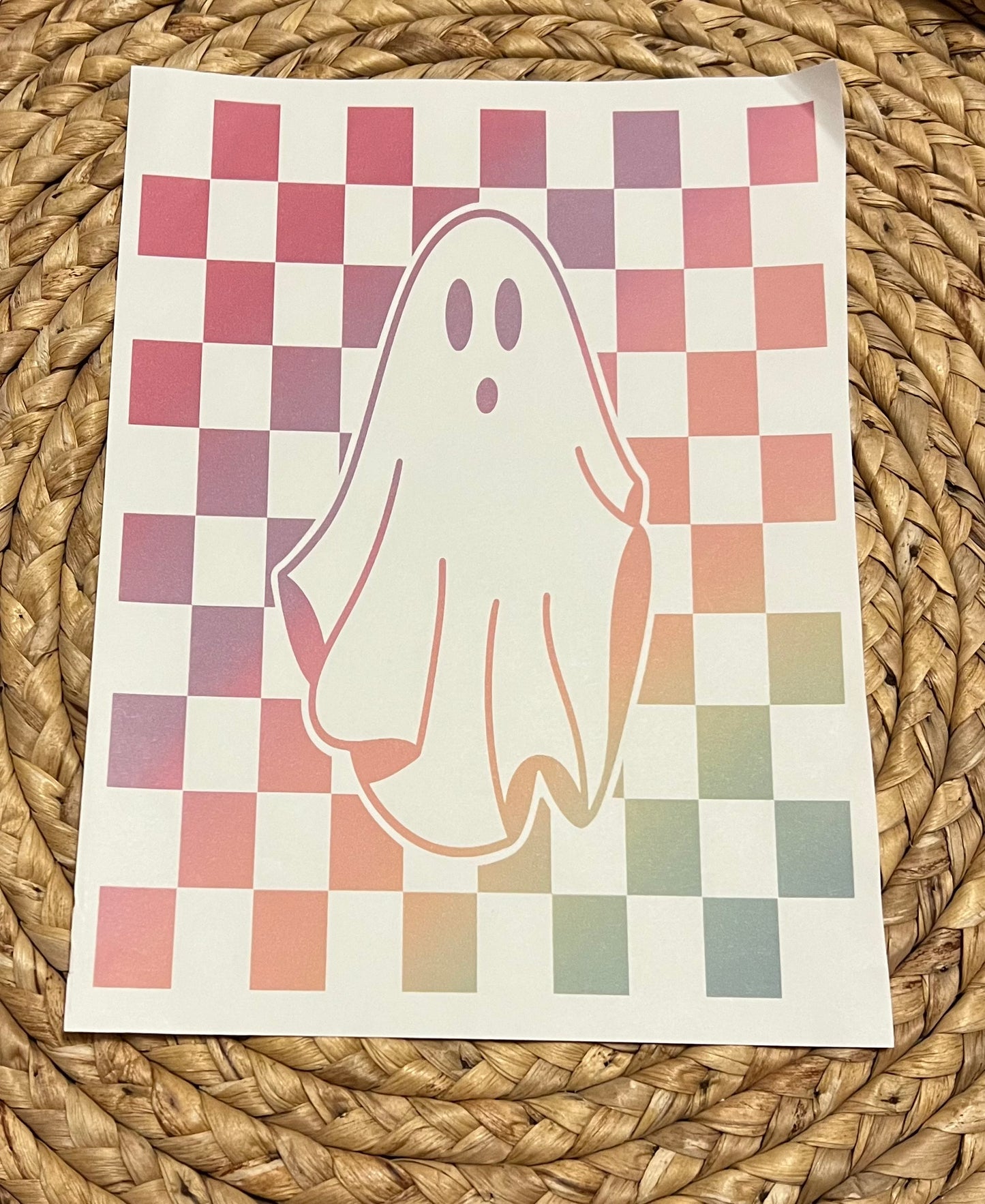 Kid colorful checkered ghost