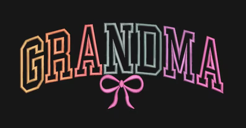 Emb - grandma bow