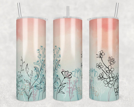 Ombré flower tumbler
