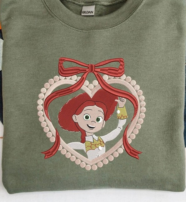 Emb - girl heart bow