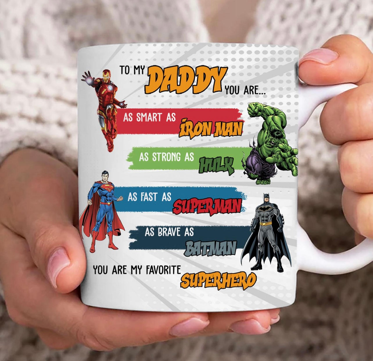 15 oz dad superhero mug