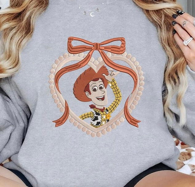 Emb - cowboy heart bow