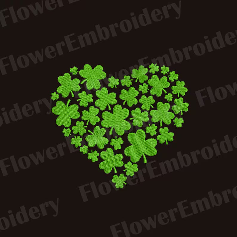 Emb - shamrock heart