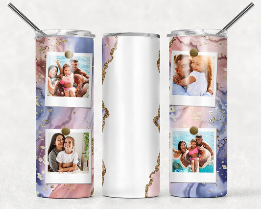 Pink, blue & purple swirl tumbler