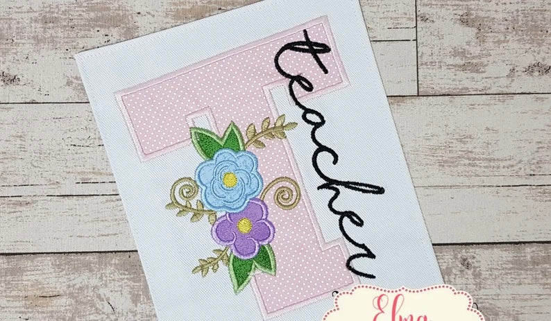 Emb - floral T teacher