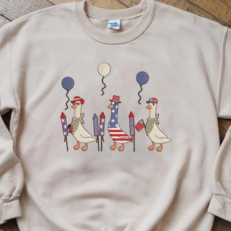 Emb - patriotic geese