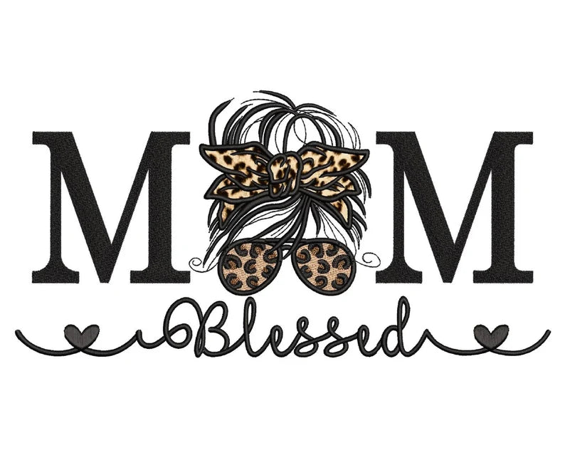 Emb - leopard mom blessed