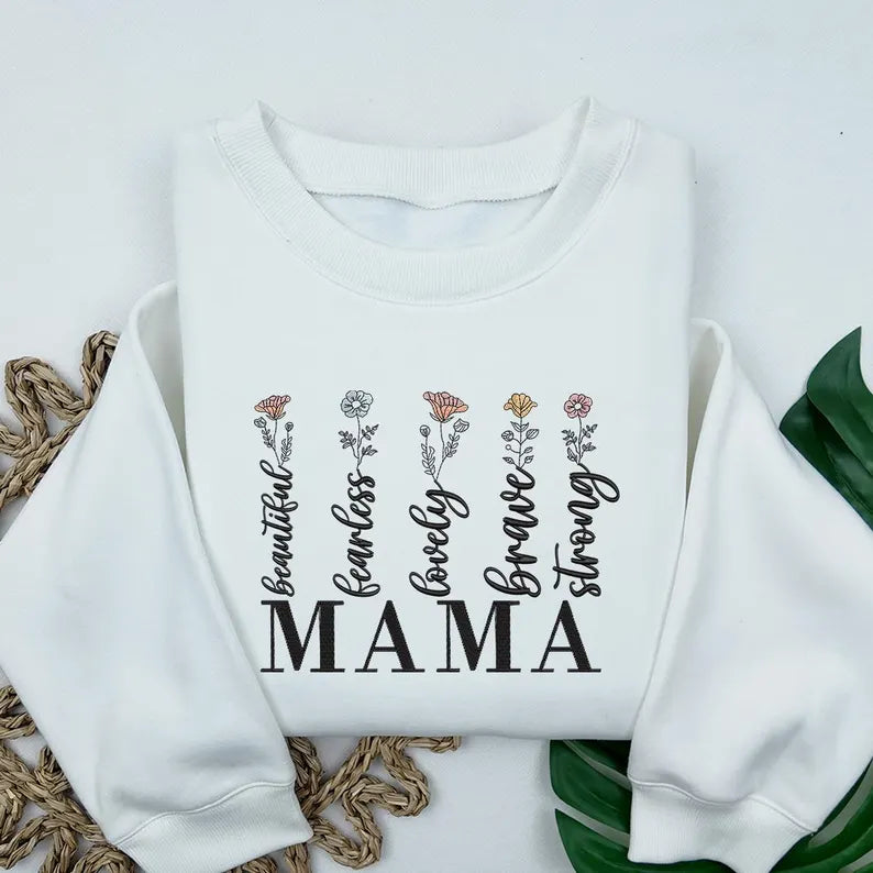 Emb - mama with names & birth flowers