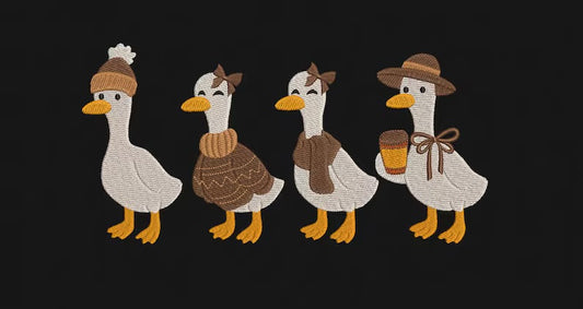 Emb - fall girl geese