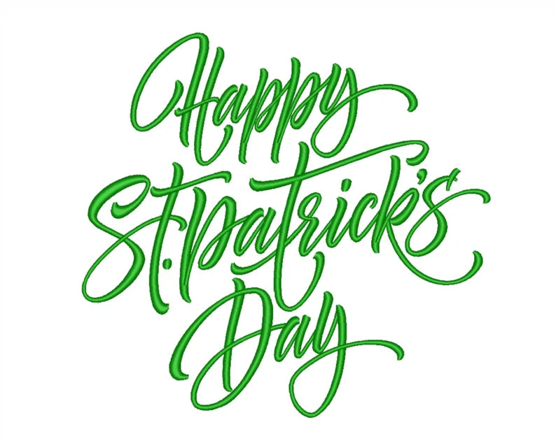 Emb - cursive happy st Patrick’s day