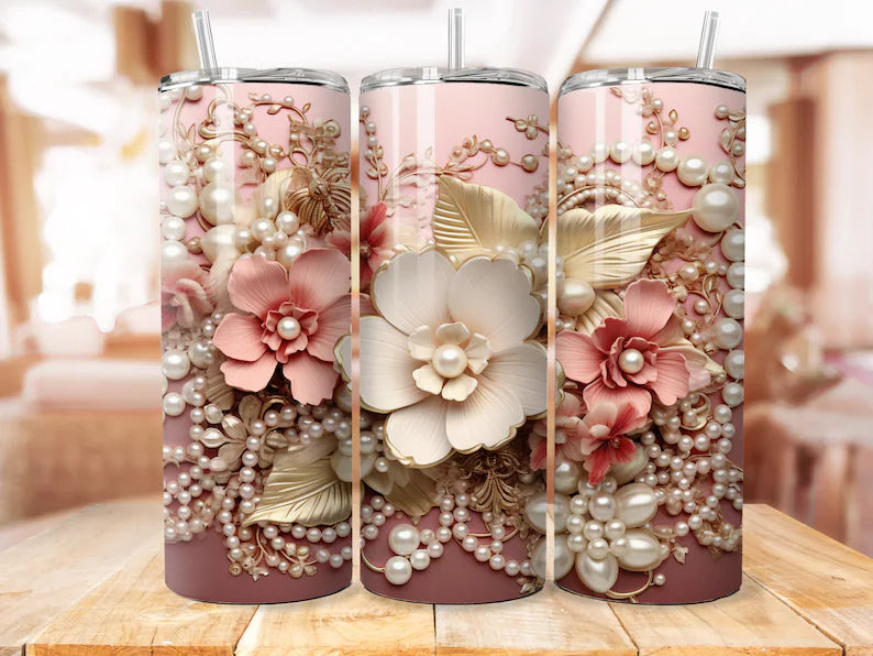 3D flower tumbler