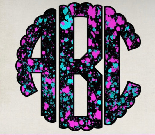 Sub - black splatter monogram
