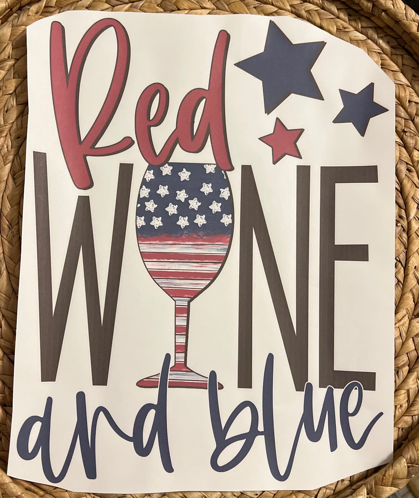 Adult red wine and blue