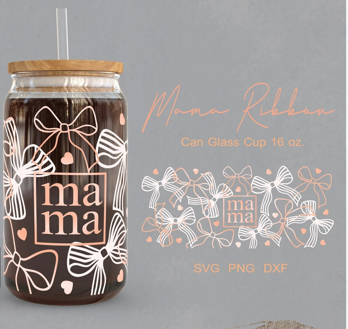 Frosted glass can coquette mama