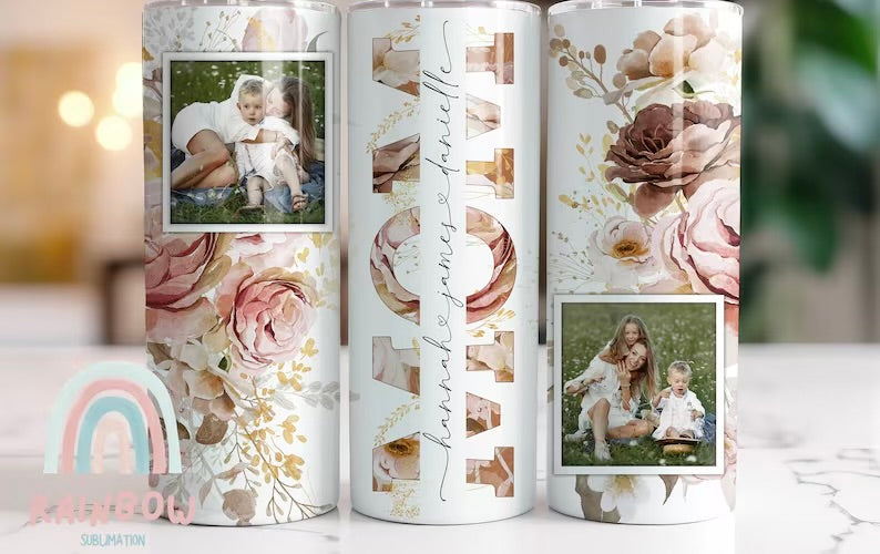 Floral mom tumbler