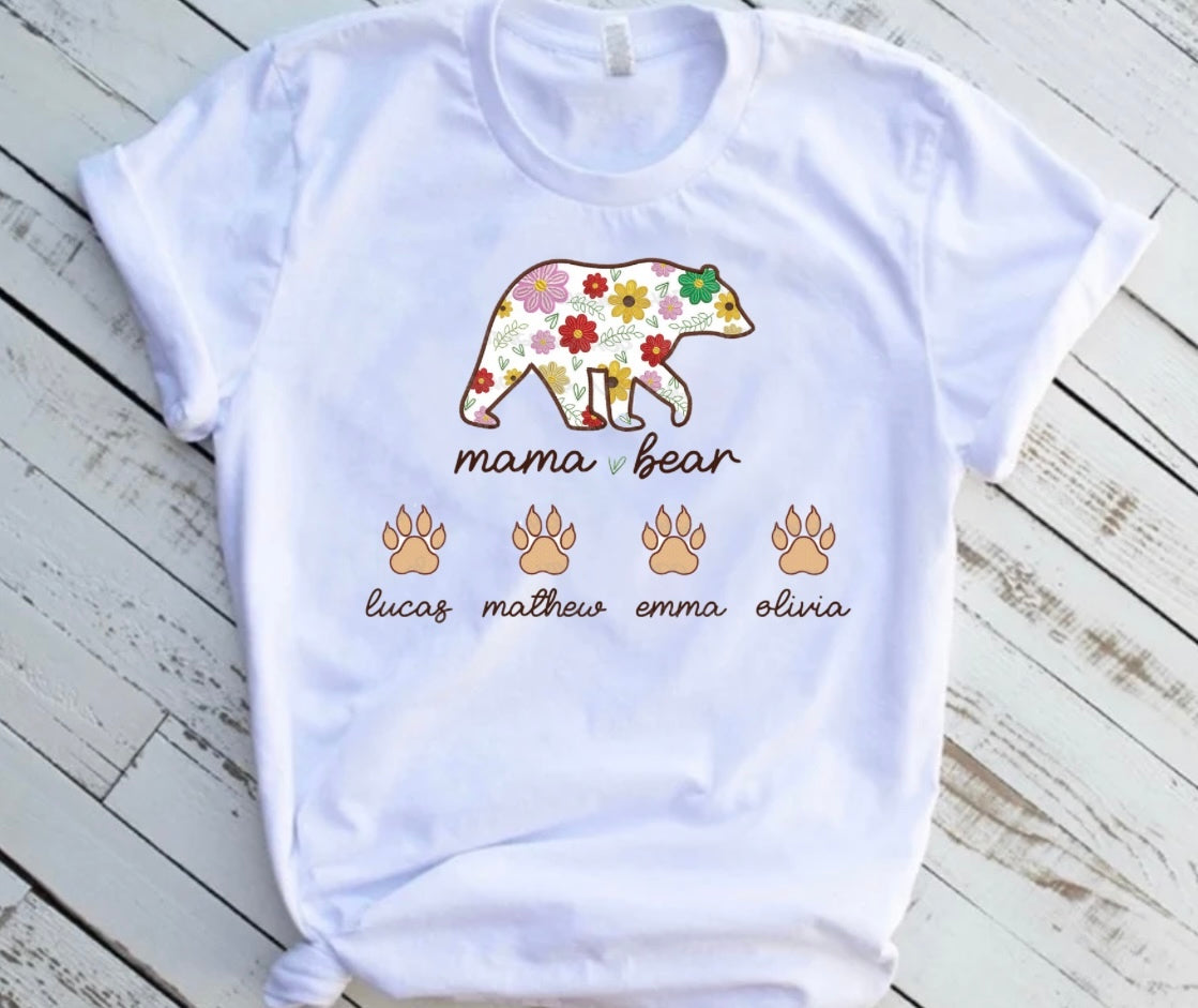Sub - floral mama bear with names