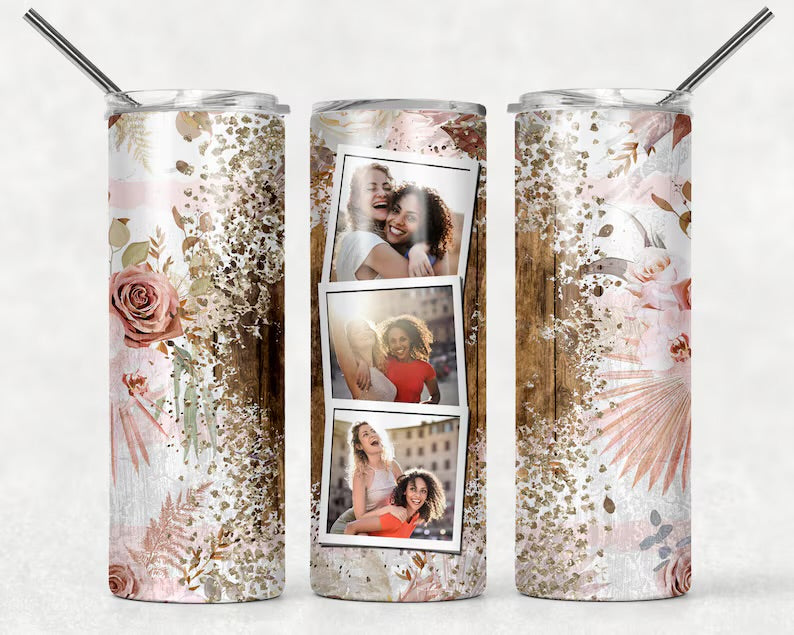 Rustic floral tumbler