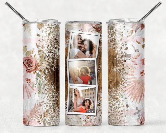 Rustic floral tumbler