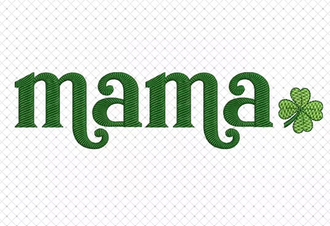 Emb - pocket shamrock mama