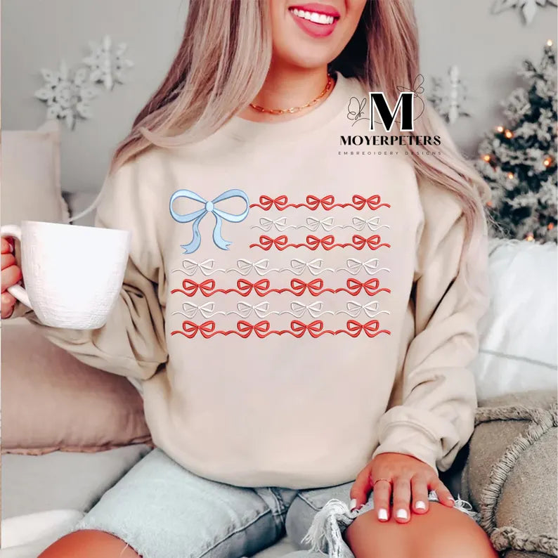 Emb - coquette bow flag