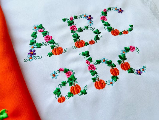 Emb - fall pumpkin font