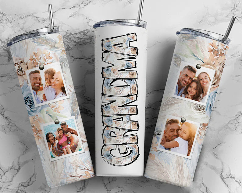 Floral grandma tumbler