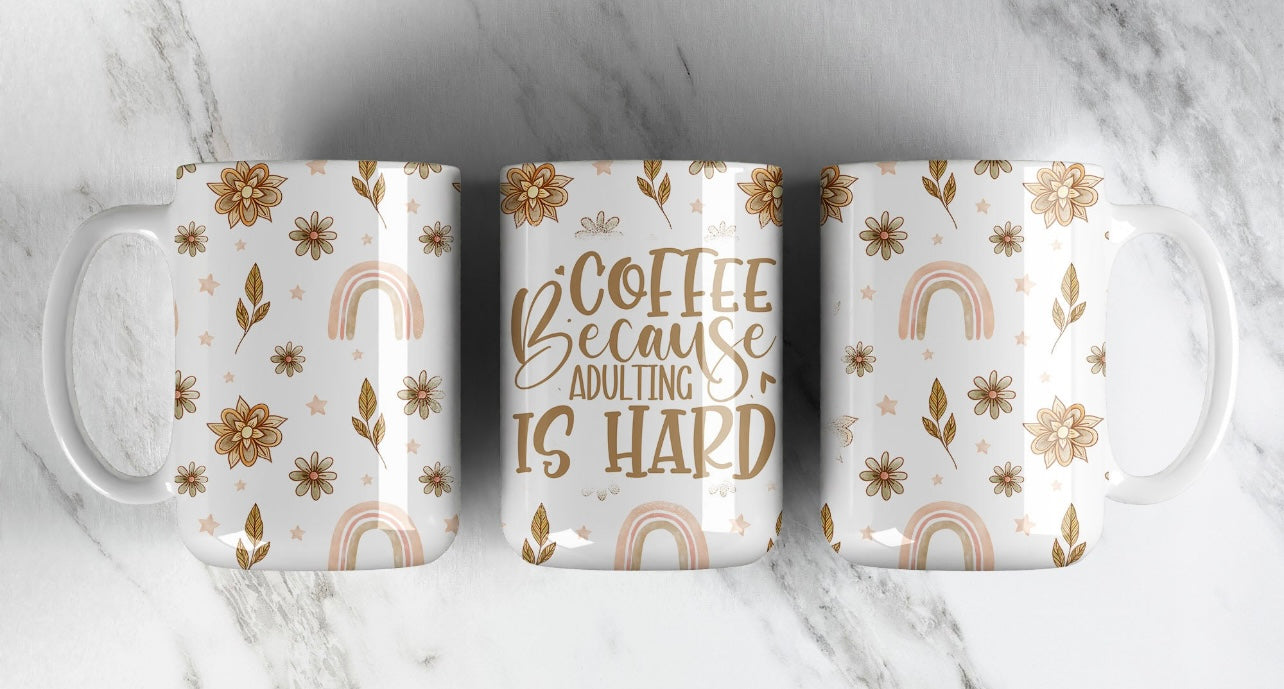 15 oz life is hard mug