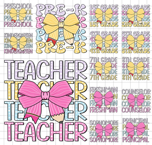 Sub - bow teacher or grade