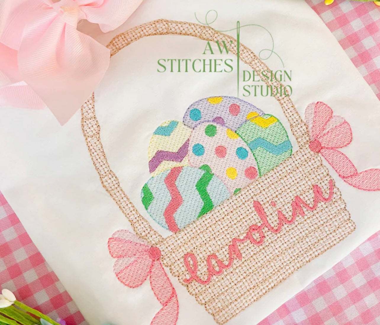 Emb - girly Easter basket