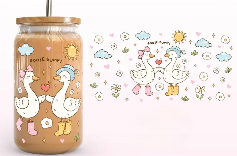 Frosted glass can goose bumps