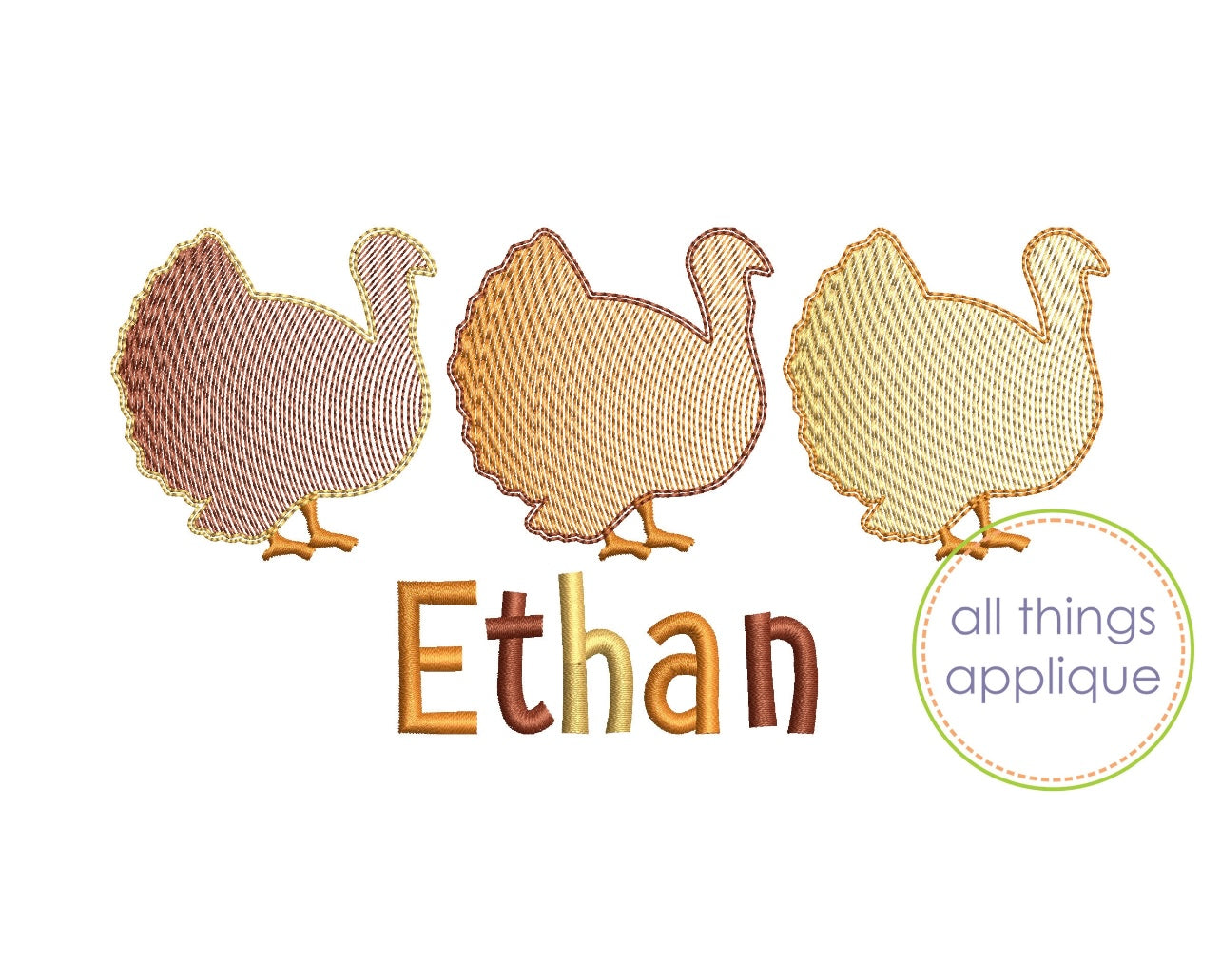 Emb - sketch turkey trio