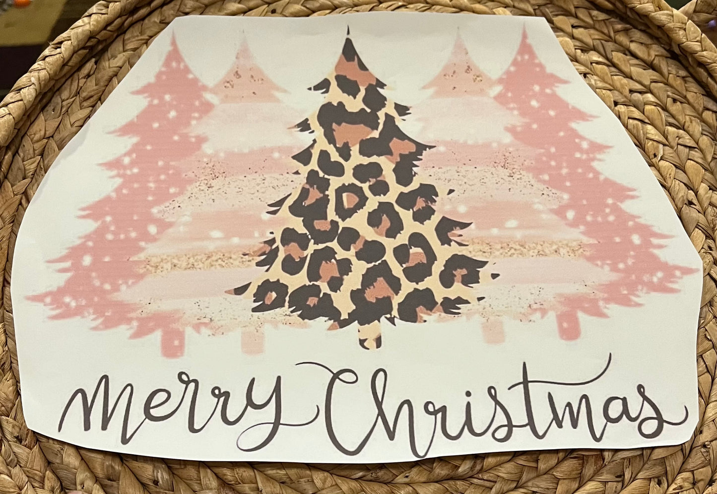Adult pink leopard merry Christmas