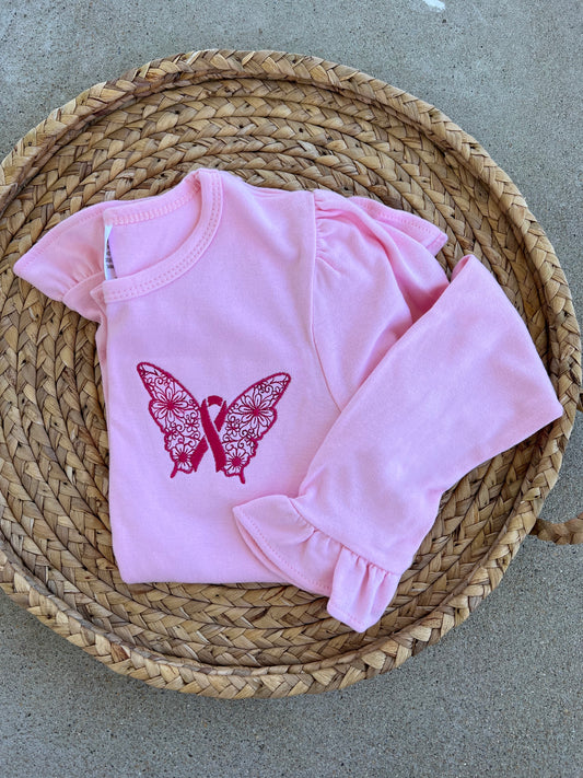 Emb - butterfly ribbon