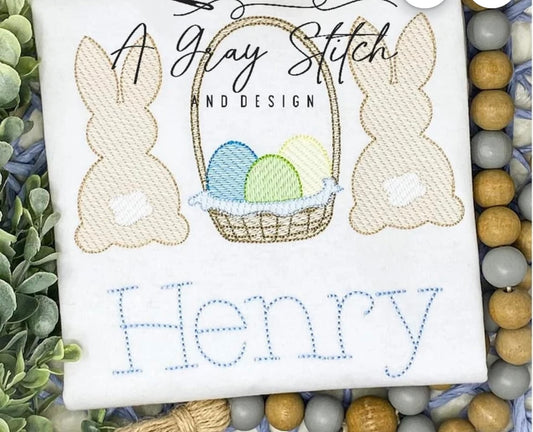 Emb - bunnies with basket