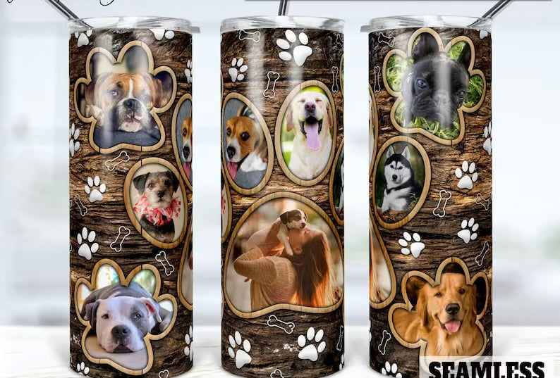 Rustic paw print tumbler