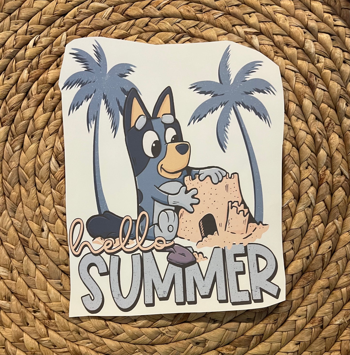 Kid blue dog hello summer