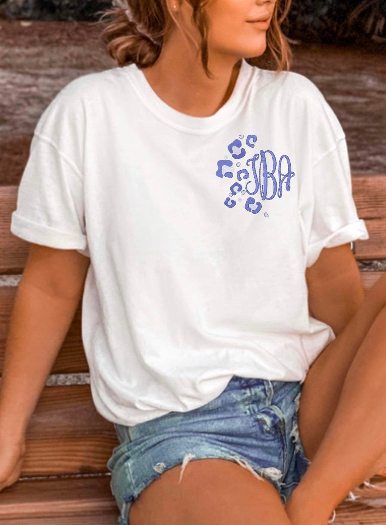 Emb - leopard monogram