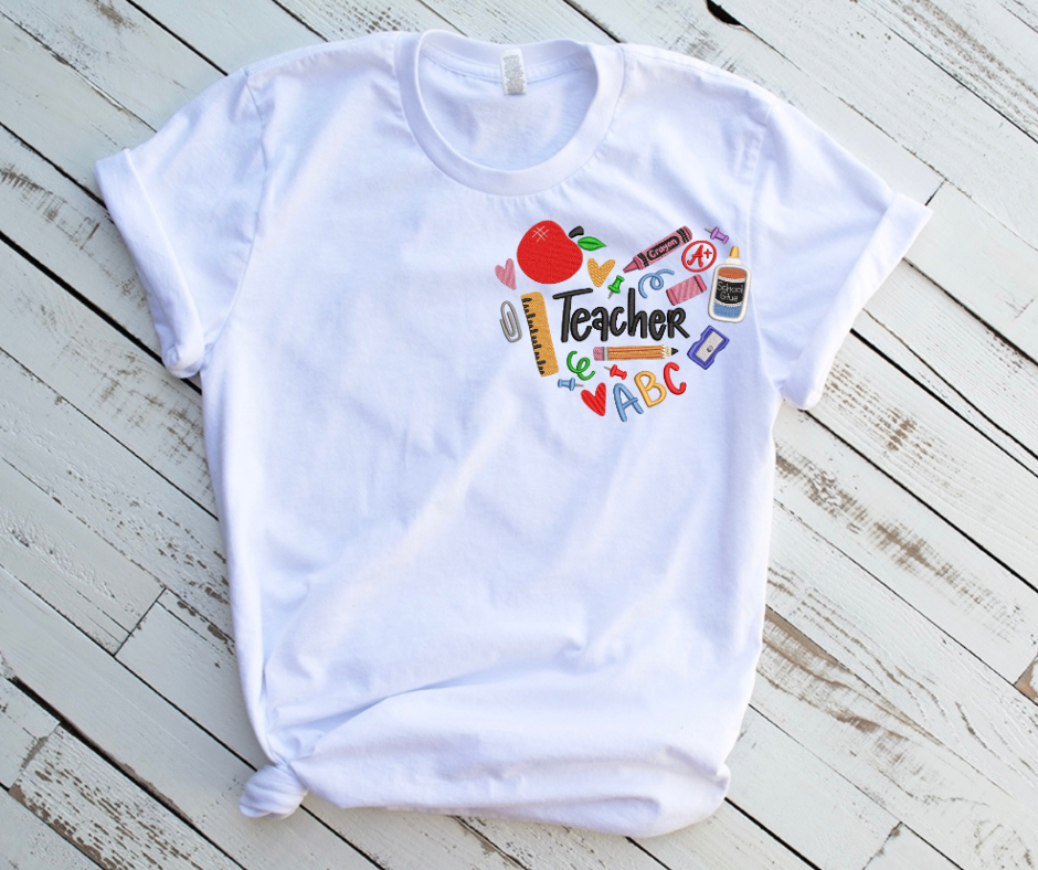 Emb - teacher supplies heart