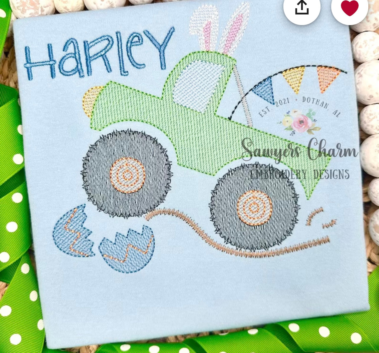 Emb - monster truck Easter