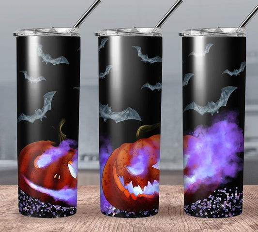 Purple smoke pumpkin tumbler